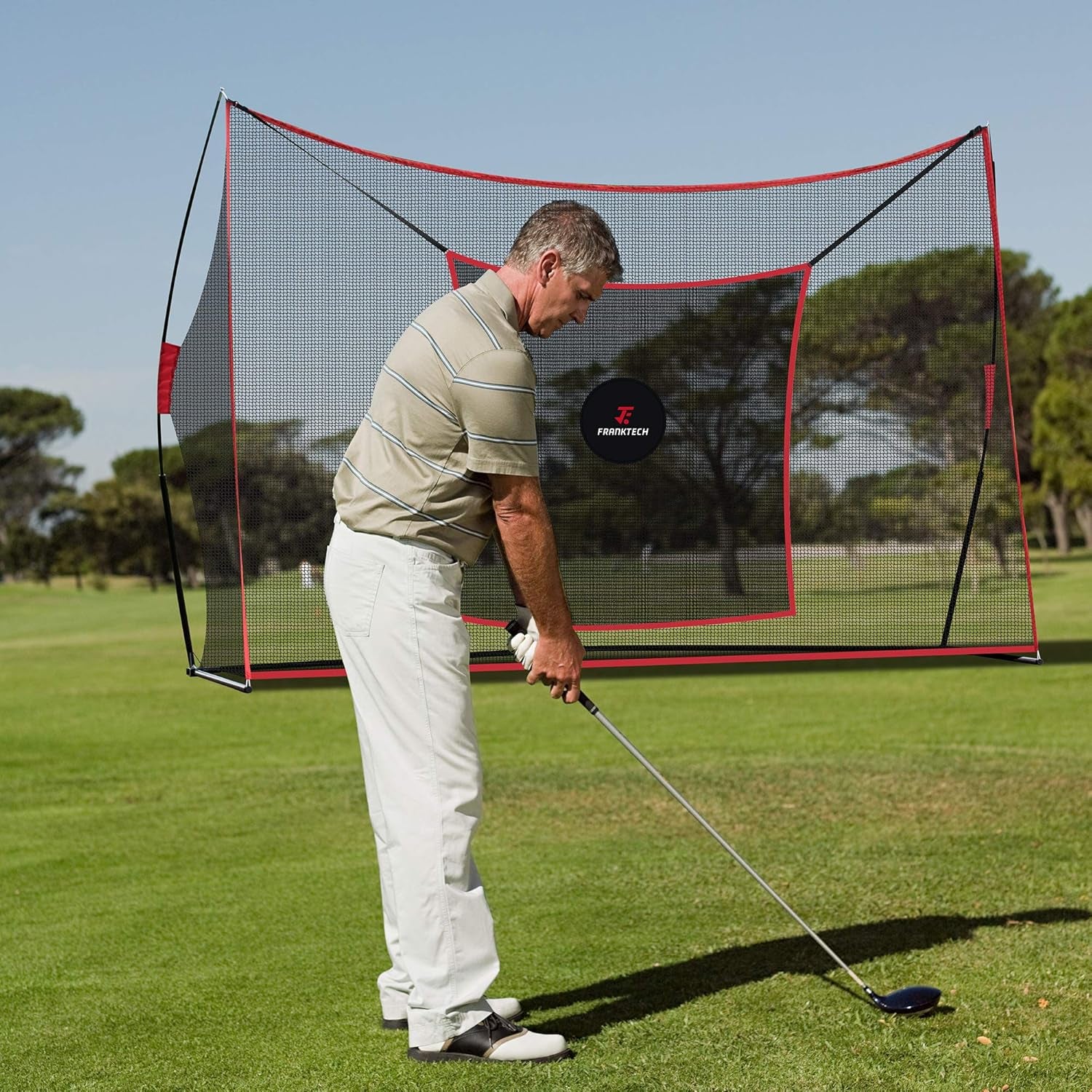 Golf Practice Net - Heavy Duty Driving Range Net with High Impact Chipping Target, Include Carry Bag and Golf Balls for Indoor Outdoor