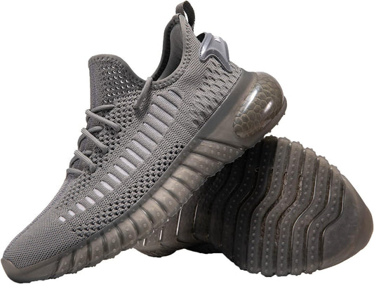 Men'S Athletic Walking Shoes Outdoor Running Shoes Slip on Fashion Sneaker Darkgrey 13