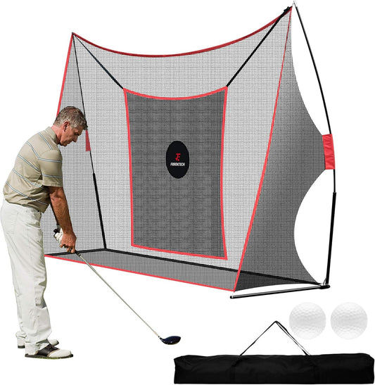 Golf Practice Net - Heavy Duty Driving Range Net with High Impact Chipping Target, Include Carry Bag and Golf Balls for Indoor Outdoor
